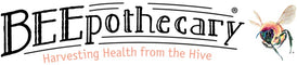 BEEpothecary logo with slogan Harvesting Health from the Hive