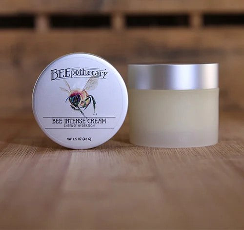 BEEpothecary Intense Hydration Cream Honey Bee Cream in silver 1.5 oz container