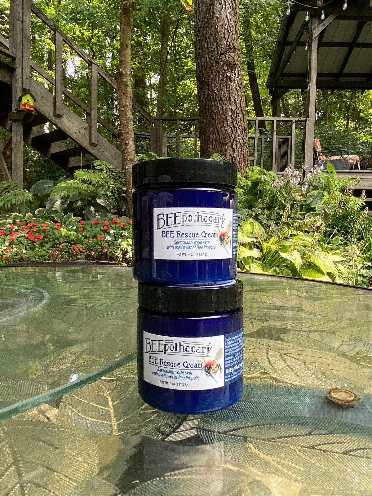 BEEpothecary BEE rescue cream honey bee cream in blue 4 oz container