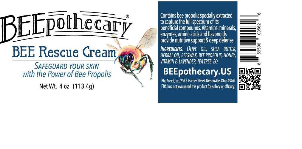 Product label for BEEpothecary BEE Rescue Cream