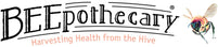 BEEpothecary logo with slogan Harvesting Health from the Hive