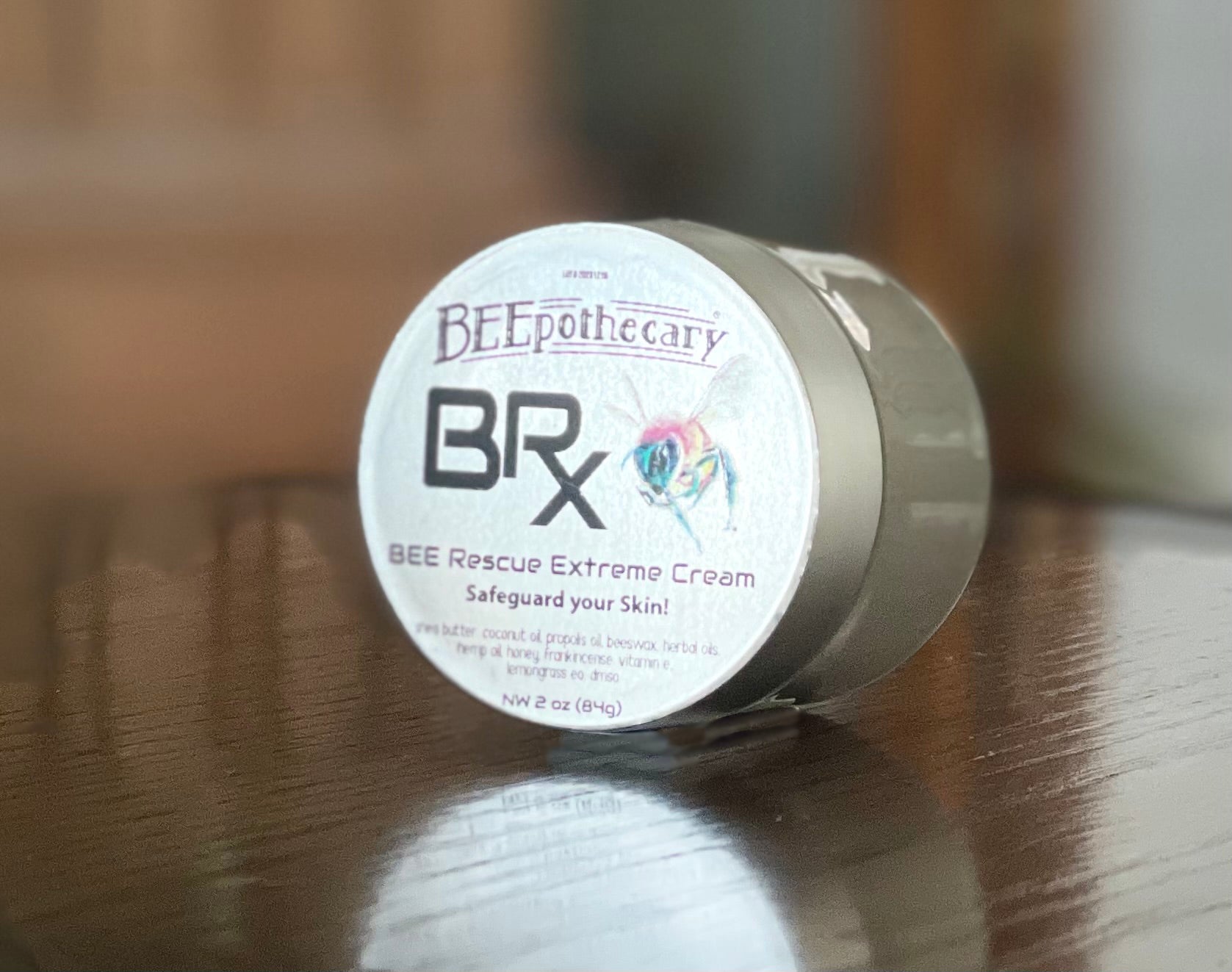 BEEpothecary BEE Rescue Extreme Cream in silver 2 oz container