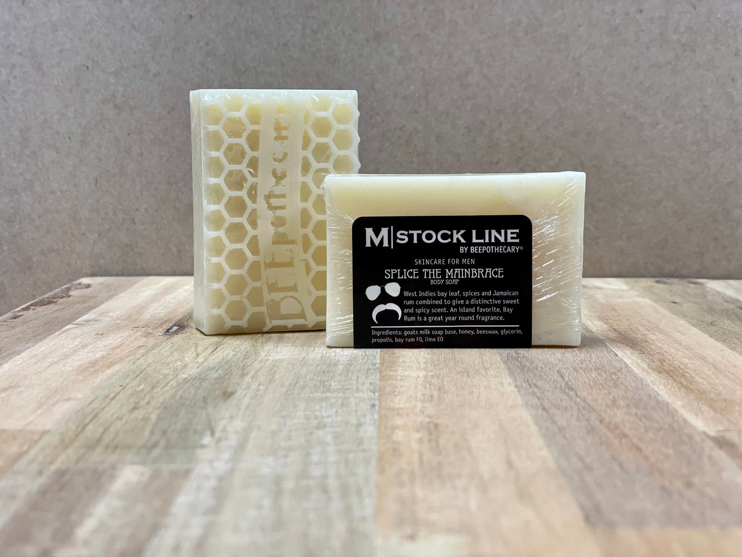 BEEpothecary Goats Milk Soap Splice the Mainbrace fragrance in packaging with black label