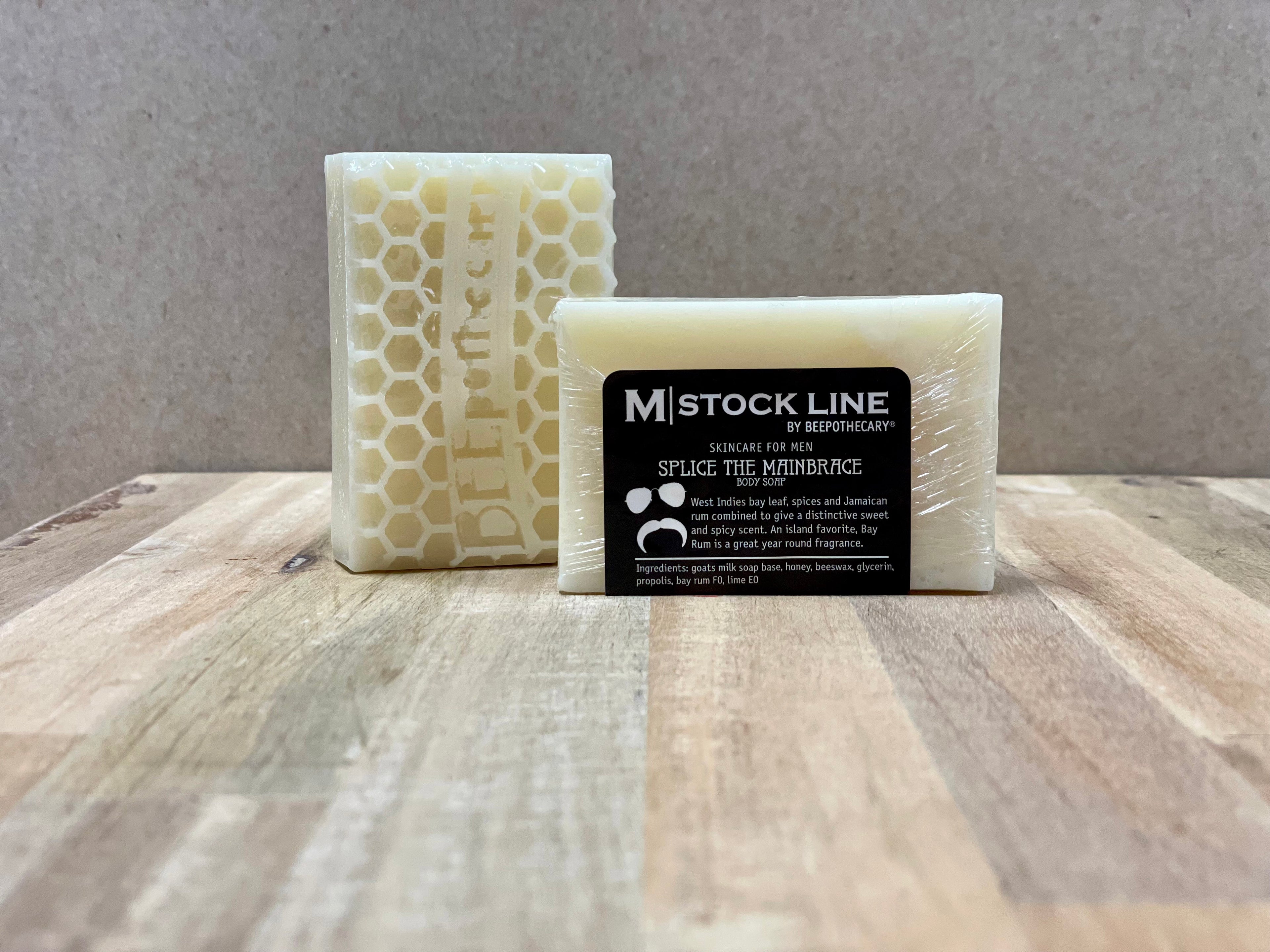 BEEpothecary Goats Milk Soap Splice the Mainbrace fragrance in packaging with black label